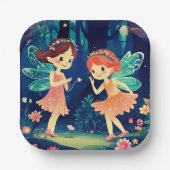 Magische betoverde bos feeën spelen papieren bordje (Voorkant)
