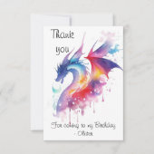 Magische betoverde draak verjaardag bedankkaart (Voorkant)