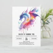 Magische betoverde draak verjaardag kaart (Staand voorkant)