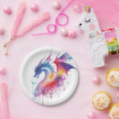 Magische betoverde draak verjaardag papieren bordje (Feest)