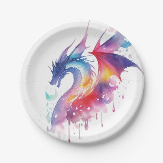 Magische betoverde draak verjaardag papieren bordje (Voorkant)