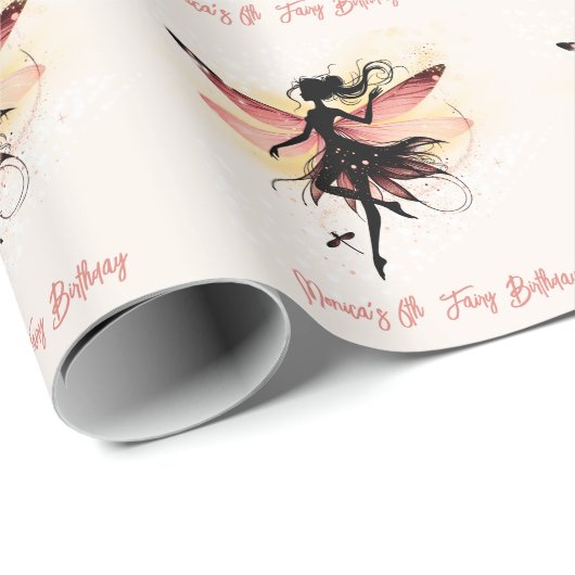 Magische betoverde Fairy silhouet kinderen verjaar Cadeaupapier (Rol Hoek)