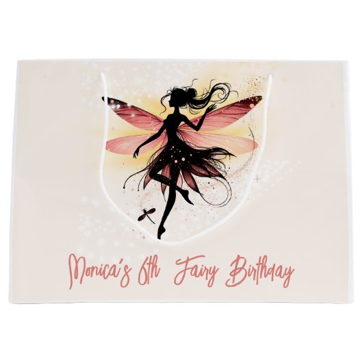 Magische betoverde Fairy silhouet kinderen verjaar Groot Cadeauzakje (Voorkant)