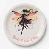 Magische betoverde Fairy silhouet kinderen verjaar Papieren Bordje (Voorkant)