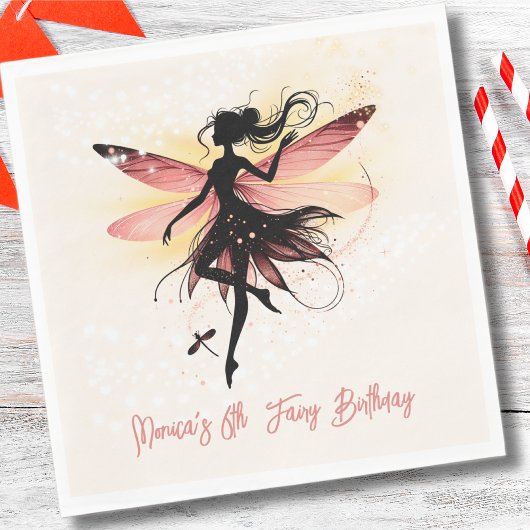 Magische betoverde Fairy silhouet kinderen verjaar Servet