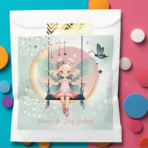 Magische betoverde fee op de swing kids verjaardag