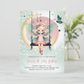 Magische betoverde fee op de swing kids verjaardag kaart (Staand voorkant)