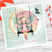 Magische betoverde fee op de swing kids verjaardag