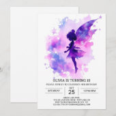 Magische betoverde fee verjaardag kaart (Voorkant / Achterkant)