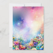 Magische betoverde Kasteel Verjaardagsfeestuitnodi Feestdagenkaart (Achterkant)