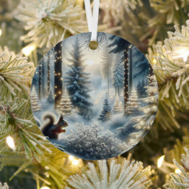 Magische Betoverde Kerstmisbos van de Eekhoorn  Metalen Ornament