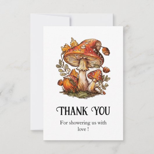 Magische betoverde paddenstoel Baby shower Bedankkaart (Voorkant)