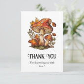 Magische betoverde paddenstoel Baby shower Bedankkaart (Staand voorkant)