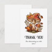 Magische betoverde paddenstoel Baby shower Bedankkaart (Voorkant / Achterkant)