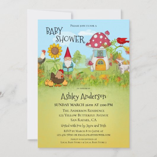 Magische betoverde tuin Baby shower uitnodiging (Voorkant)