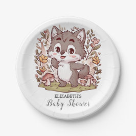 Magische betoverde Wolf Baby shower Papieren Bordje