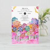 Magische bewerkbare Candyland verjaardag Kaart (Staand voorkant)