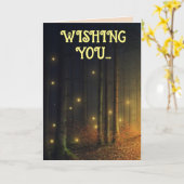 MAGISCHE BIRTHDAY FIREFLILISEERT FOREST Wenskaart Kaart (Gele Bloem)