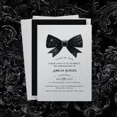 Magische Black Bow Silver Shimmer Graduation Party Kaart