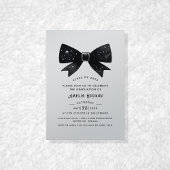 Magische Black Bow Silver Shimmer Graduation Party Kaart