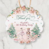 Magische Blauw Notenkraker Meisje Verjaardag Bloem Bedankjes Labels (Voorkant)