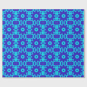 Magische Blauwe caleidoscoop bloeide Cadeaupapier (Vlak)