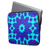 Magische Blauwe caleidoscoop bloeide Laptop Sleeve (Voorkant Links)