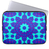 Magische Blauwe caleidoscoop bloeide Laptop Sleeve (Voorkant)