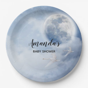 Magische blauwe hemel met Baby shower voor vliegen Papieren Bordje