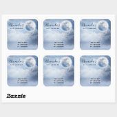 Magische Blauwe Hemel met Flying Swans Business Vierkante Sticker (Vel)