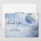 Magische blauwe hemel met vliegende zwanen Dank u Bedankkaart (Voorkant / Achterkant)