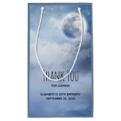 Magische blauwe hemel met vliegende zwanen Dank u Klein Cadeauzakje (Achterkant)