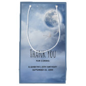 Magische blauwe hemel met vliegende zwanen Dank u Klein Cadeauzakje (Voorkant)