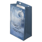 Magische blauwe hemel met vliegende zwanen Dank u Klein Cadeauzakje (Voorkant Gekanteld)