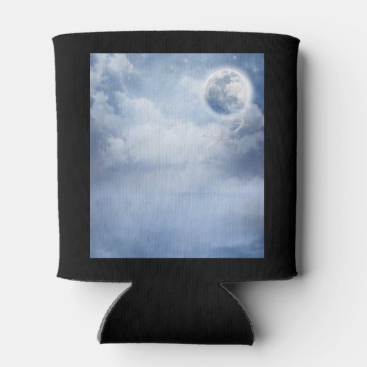 Magische blauwe hemel met vliegende zwemmen blikjeskoeler (Achterkant)