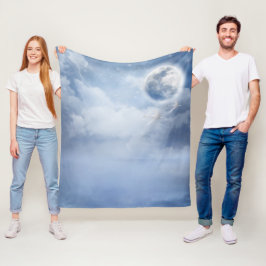 Magische blauwe hemel met vliegende zwemmen fleece deken
