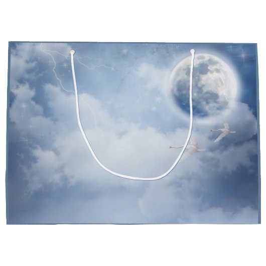 Magische blauwe hemel met vliegende zwemmen groot cadeauzakje (Achterkant)