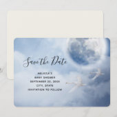 Magische blauwe hemel met vliegende zwemmen save the date (Voorkant / Achterkant)