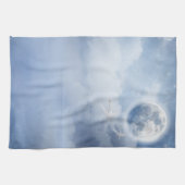 Magische blauwe hemel met vliegende zwemmen theedoek (Horizontaal)