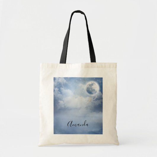 Magische blauwe hemel met vliegende zwemmen tote bag (Voorkant)