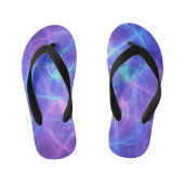 Magische Blauwe Roze Paarse Wervelende Fractal Kinder Teenslippers (Voetbed)