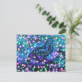 Magische blauwe vlinder briefkaart (Staand voorkant)