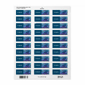 Magische blauwe vlinder etiket (Full Sheet)