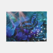 Magische blauwe vlinder fleece deken (Voorkant (Horizontaal))