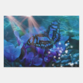 Magische blauwe vlinder inpakpapier vel (Voorkant 3)