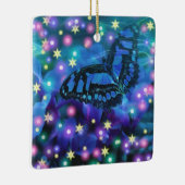 Magische blauwe vlinder keramisch ornament (Rechts)