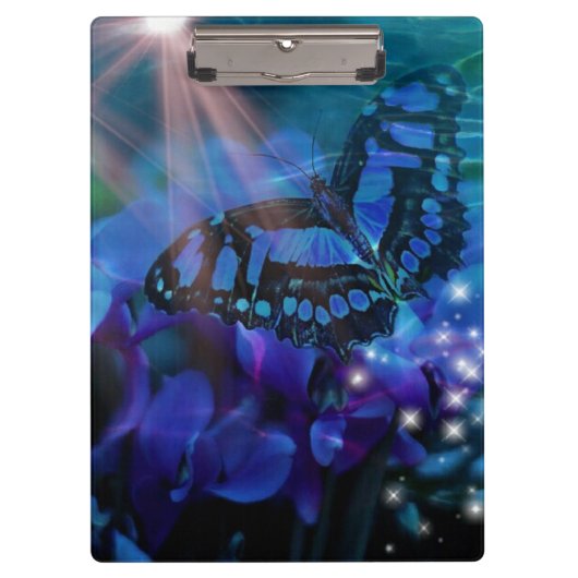 Magische blauwe vlinder klembord (Voorkant)
