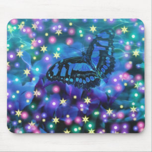 Magische blauwe vlinder muismat
