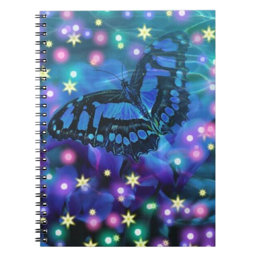 Magische blauwe vlinder notitieboek (Voorkant)
