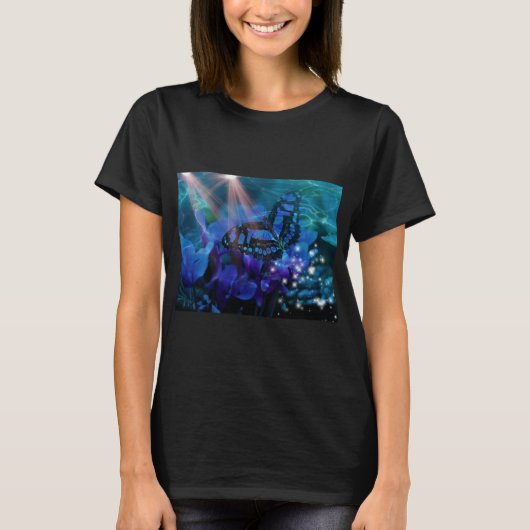 Magische blauwe vlinder t-shirt (Voorkant)